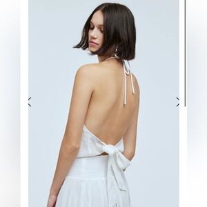 NWT Madewell Crinkle Cotton Halter Wrap Top